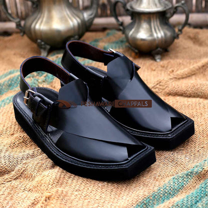 Kaptaan Sandal Black / Kaptaan Shoes Kheri Sandal For Men