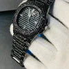 New Watch Collection Black Stone / Blacked Iced Out Stain-less Steel Chain Watch For Mens Fashion (black Color With Box)