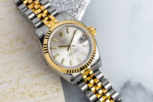 Rolex Luxury Stone With Date & Day Chain Ladies Wristwatch